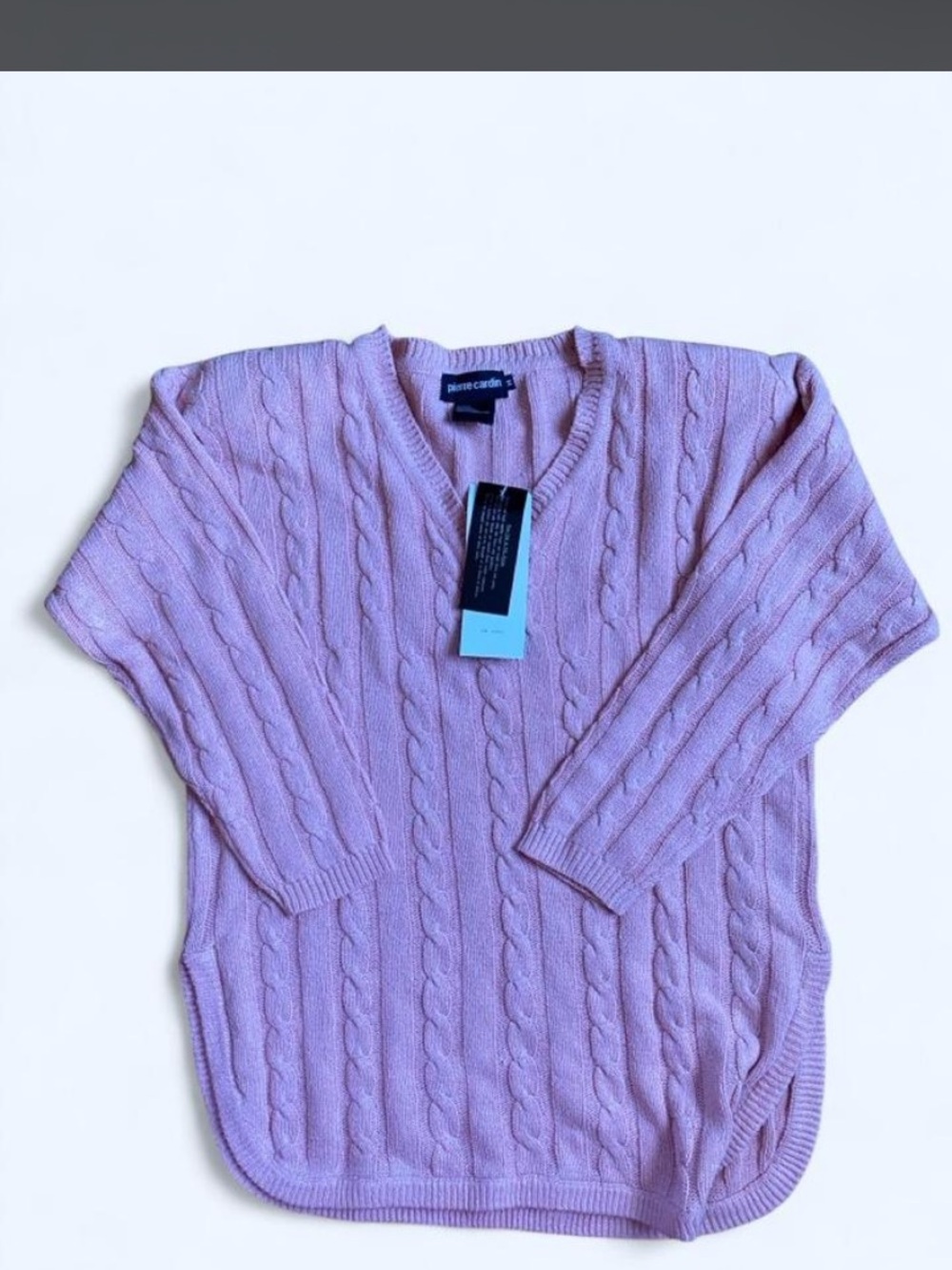 Vintage Pink Silk Cable knit Pierre Cardin Sweater